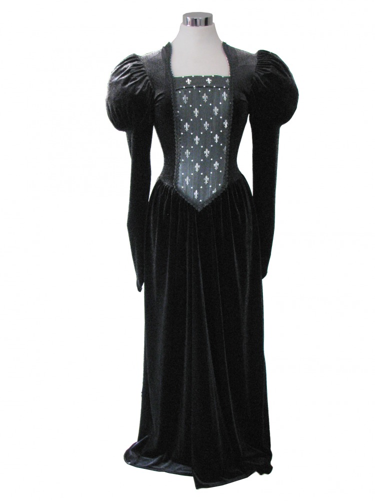 Ladies Medieval Tudor Costume And Headdress Size 6 - 8 Image